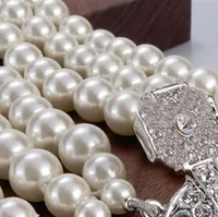 2021 chaud nouveau produit de luxe 3 couches perles collier orbital dame strass collier satellite planète bracelet fête cadeau de haute qualité