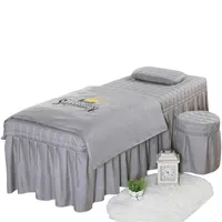高品質の美容サロン寝具セット厚いベッドリネンシートベッドスプレッド燻蒸マッサージスパピローケース布団カバーセット1