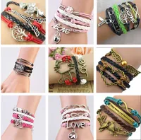 2021 30 estilos infinito braceletes amor acreditar pérola amizade charme multilayer couro para mulheres