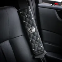 2pcs Microfiber Leather Women Girl Girl Seat Seat Coperchio della cinghia della tracolla per le cinture di sicurezza automatica Accessori per automobili Styling1
