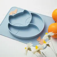 Silicone Baby Plate Grade Food Grading Bowl Dining Cartoon Dishes Ssanie Talldle Tableware Kid 220118