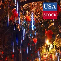 Raindrop LED Meteor Douche Pluie pluie, 50cm 19.7inch 10 Tubes, Icicle Snow Falling Eclairage pour l'arbre de Noël Décoration de Thanksgiving