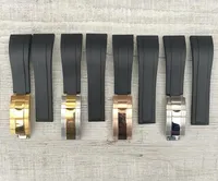 La correa de 20 mm ajustan la nueva banda de reloj de reloj de reloj de reloj negro duradero suave para ROL Sub / GMT / YM accesorios con cierre de plata