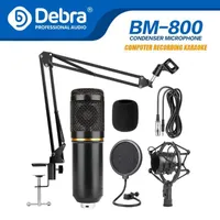 الميكروفونات Debra BM-800 ستوديو مكثف ميكروفون مجموعة، المستخدمة مع الهواتف الذكية، الكمبيوتر، بطاقات الصوت للبث المباشر وتسجيل الغناء
