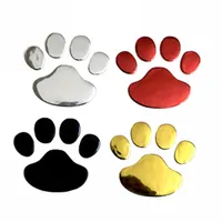 Car Decorative Sticker Cute Design Paw Shape Stickers Animal Foot Prints 3D Decal Silver Gold Black Red