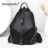 Genuine Anti-theft Women Backpacks 100% Leather Travel Backpacks Large Capacity Schoolbag For Girls Design Backpack 202211