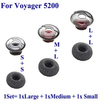 Pour PlanTronics Voyager 5200 oreillettes Eargels Emission d'écouteurs authentiques Accessoires de remplacement Buds d'oreille TIPS Gels 3 Taille avec couverture en mousse