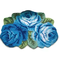 Teppiche Winlife Romantische 3 Rosen Teppiche Antiskid -Türmatten -Blume -Form Schlafzimmer Boden rosa Rosen Wohnzimmer