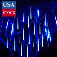 Luzes de Natal ao ar livre, Meteor Shower Acende 10 Tubo Colorido cascata sincelo Luzes Cordas para decoração de Natal de casamento