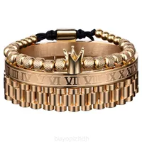2022 Brand New Men Bracelets Imperial Crown King Mens Bracelet Gold for Luxury Charm Fashion Cuff Bangle Birthday Jewelry Thbm