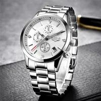 LIGE Men Watches Top Luxury Brand Sport Quartz Chronograph Waterproof Wrist Man Stainless Steel Date Clock 220225