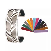 Koaem Luxury Stainless Steel Cuff Bangle Interchangable Leather Bracelets For Women Femme Accessories Gift Wholesale 220122
