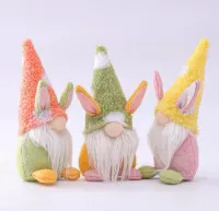 Conejito de pascua gnome hecha a mano sueco tomte conejo peluche juguetes muñecas adornos casero fiesta decoración niños regalo de pascua wht0228