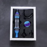 2020 Siliconen 5 in 1 Nectar Collector Set Olie Rig Glass Nector Kit Siliconen Container DAB Tool Glas Bong Hookah Silicon Hookah Pipe