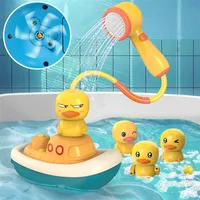 Süße elektrische Ente Wasserpumpe Baby-Duschspielzeug, Spray 3 Arten von drehbaren Enten Bath Head Toys 220216