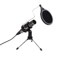 2020 Multifunctional Condenser Microphone Recording Microphone Kit 3.5mm Mobile Phone Computer Karaoke Voice Microphone with Tripod