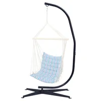 US STOCK Hammocks Chair Stand Only - Metal C-Stand for Hanging Hammock Chair Porch Swing Indoor or Outdoor Use Durable 300 Pound Capacity a28