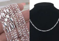 20 stücke 925 Feste Sterlingsilberketten 2mm Frauen Figaro Link Halskette 16 "-30"