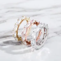 Smycken Kärlek Ring Diamant Iced Out Mens Ringar Engagement Promise Bröllop Fashion Ring Luxury Rapper Hiphop Cubic Zirconia Smycken