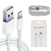 OEM 1M USB зарядное устройство кабели шнура данных быстрая зарядка типа C для андроид мобильный телефон Samsung S8 S10 S21 S22 Xiaomi Google с розничной коробкой Type-C USB-C