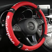 15 Inch Luxury Car Steering Wheel Cover Cars Leather Seat Cushions Sup Fashion Decoration Black Auto Accessories