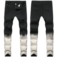 Skinny Hommes Black Jeans Cool Hommes déchirés Jeans Stretch Slim Fit Fit Denim Biker Jeans Hip Hop Men Streetwear 1866 #