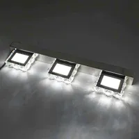 Design più nuovo 9W ZC001209 Tre luci Superficie di cristallo Bagno Bedroom Lamp Lampada da letto Warm White Light Silver Super Luminosità impermeabile Lampade da parete impermeabili
