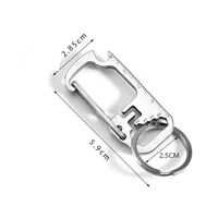 3 colors Stainless steel key chain multi-function opener ruler keychain Hang buckle Key ring beer bottle opener CYZ2952