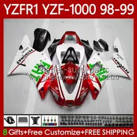 Kit de corps OEM pour Yamaha YZF-1000 YZF-R1 YZF Metal Rouge 1000 CC R 1 1998 1999 2000 2001 Bodywork 82NO.125 YZF R1 1000CC 98-01 YZF1000 YZFR1 98 99 00 01 Catériel de la moto