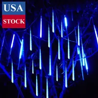 Fallen Regen Lichter 50CM, 10 Wasserdichte Tubes Meteor-Lichter, 480 LEDs Meteorschauer Lichter für Weihnachts im Freien Garten-Haus-Fenster