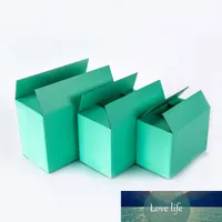10 pçs / caixa de embalagem verde Armazenamento de papel corrugado caixa pequena caixa de jóias de suporte personalizado logotipo de impressão de tamanho personalizado