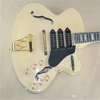 2021 Benutzerdefinierte Ebenholz-Fingerboard Goldene Hardware Jazz Hollow E-Gitarre