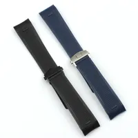 Top Quality Black Blue Blue 22mm Insomma in silicone Gomma in silicone per Fit Tag Heuer Watch cinturino fibbia pieghevole