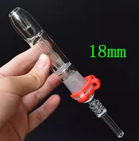 DHL Mini Nectar Collector Kit met Titanium Tip Nail 14mm 18mm Quartz Tip Plastic Keck Clip Concentrate DAB Straw Oil Rigs Glass Pipe
