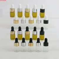 100 x 2ml mini mini carino trasparente bottiglia in vetro ambra bottiglia di barattoli con pipetta per tubo per profumo cosmetico olio essenziale QUALITITÀ