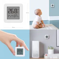 Mavi Diş Higrometre Termometreler Zeka LCD Numarası Ekran ABS Ev Bebek Odası Sıcaklık Sayaçları Beyaz Nem Ölçer Moda 15XF M2