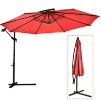 Новый 10 'Patio Umbrella смещенное висящее зонтик на открытом воздухе зонтик D10311S