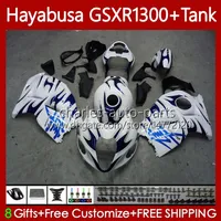OEM Body + Tank för Suzuki Hayabusa GSXR 1300CC GSXR-1300 1300 CC 1996 2007 74NO.176 GSX-R1300 GSXR1300 96 97 98 99 00 01 GSX R1300 02 03 04 05 06 07 Fairing Kit Blue Flames