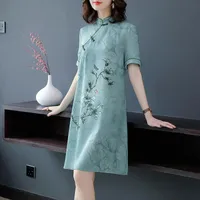 Ethnic Clothing China Traditional Elegant Cheongsam Dresses Robe Orientale Chinese Styles Vintage Women Hanfu Midi Qipao Tang Suit