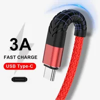 High Speed 3A USB Cable Fast Charger Micro USB Type C Charging Cables 1M 2M 3M For iPoone LG Xiaomi Samsung