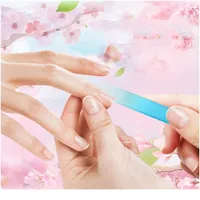 6 colores Durable Profesional Health Crystal Glass Nail File Manicure Polish Landing Device Nail Art Fiches Manicu Qylhoq