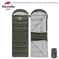 Naturehike Outdoor Envelope Down Waterproof Cotton Sleeping Bag 4 Season Warm Camping Travel Supplies with Nightcap
