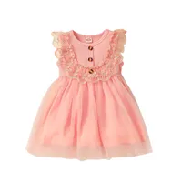 Clothing Sets Girls Ruffles Sleeveless Princess Dress Tulle Toddler Lace Baby Outfits&Set Kids Girl Winter Cloths