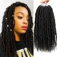 LANS Bomb Twist Crochet Hair Spring Twist Braiding Hair Passion Twists Crochet Braids Passion Twist Mini Twisted Hair with Curly End LS02P