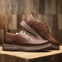 2021 top2021 new men's business casual leather shoes British style round head Martin autumn and winter smallmens Women running