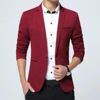 Erkek Rahat Takım Elbise Bahar Sonbahar Erkekler Moda Bir Düğmeler Blazers Takım Erkek Iş Rahat Blazer Yüksek Kalite