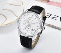 Высочайшее качество мужские часы босс все указатели хронографа кварцевые часы кожаный ремешок мужская повседневная секундомер монет