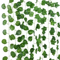 Decorative Flowers & Wreaths 230cm Artificial Leaves Garland Fake Green Leaf Ivy Vine Plant Wall Hanging Wedding Party Home Garden Decor