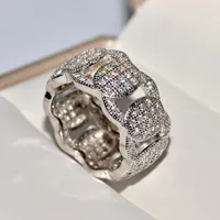 Anillos de racimo 18k anillo de joyería de oro blanco de la joyería de oro origen natural Moissanite gemstone pavimento ajuste de la caja de compromiso hombres
