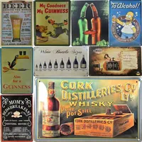 2021 Man Cave Guinness Beer Vintage Metal Painting Tin Signs Wall Art Plate Drink Beer Poster Bars Kitchen Pub Cafe Decor For Bar Home